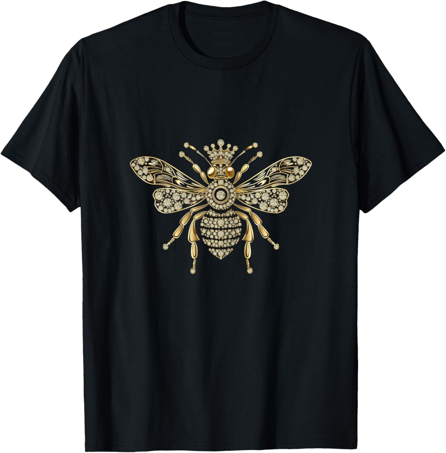 Bee Queen Crown Cute Beekeeping Beekeeper Bee Lover T-Shirt - T-Shirt | Black