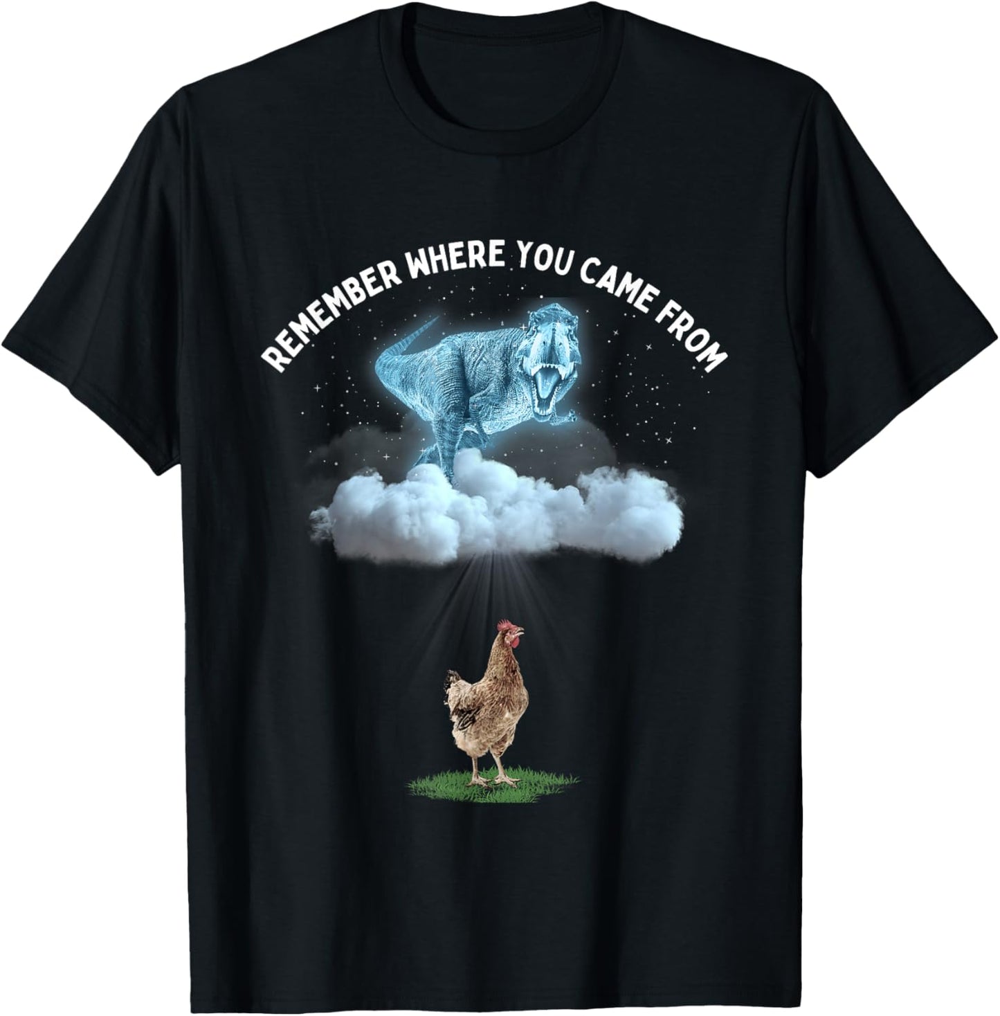 Remember Where You Came From Dinosaur and Chicken T-Shirt - T-Shirt | Black