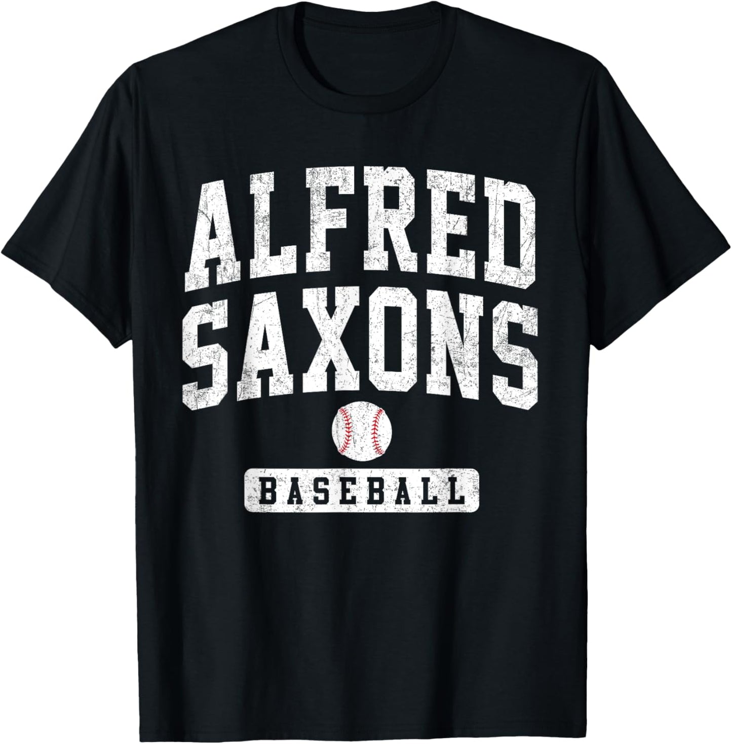 Alfred University Saxons Baseball Arch Vintage Design Men T-Shirt - T-Shirt | Black