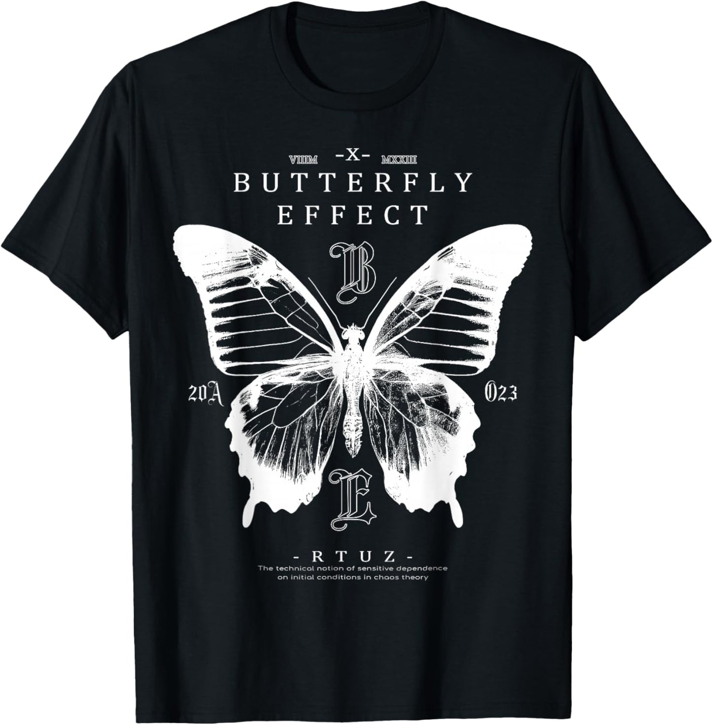 Hip Hop Y2K Hipster Streetwear Motte Butterfly Schmetterling T-Shirt - T-Shirt | Black