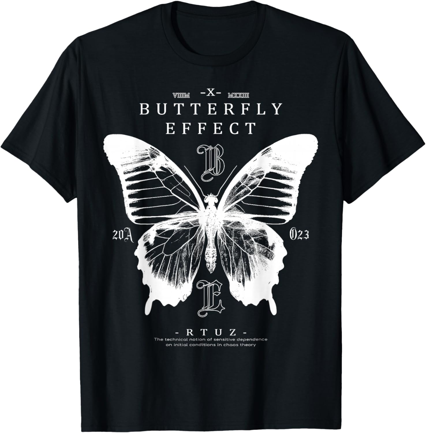 Hip Hop Y2K Hipster Streetwear Motte Butterfly Schmetterling T-Shirt - T-Shirt | Black