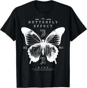 Hip Hop Y2K Hipster Streetwear Motte Butterfly Schmetterling T-Shirt - T-Shirt | Black