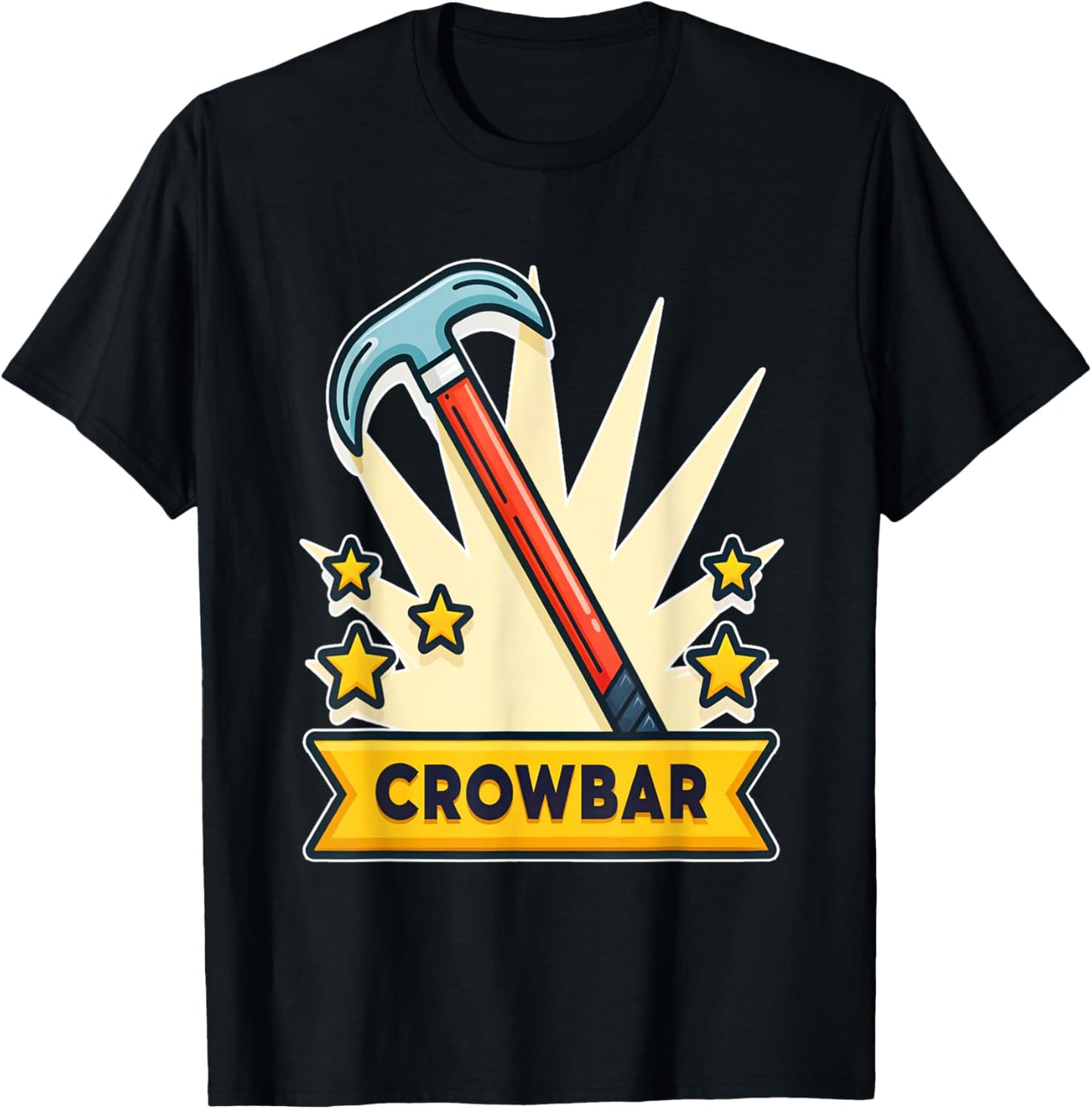 Unique Retro Style Crowbar Design T-Shirt - T-Shirt | Black
