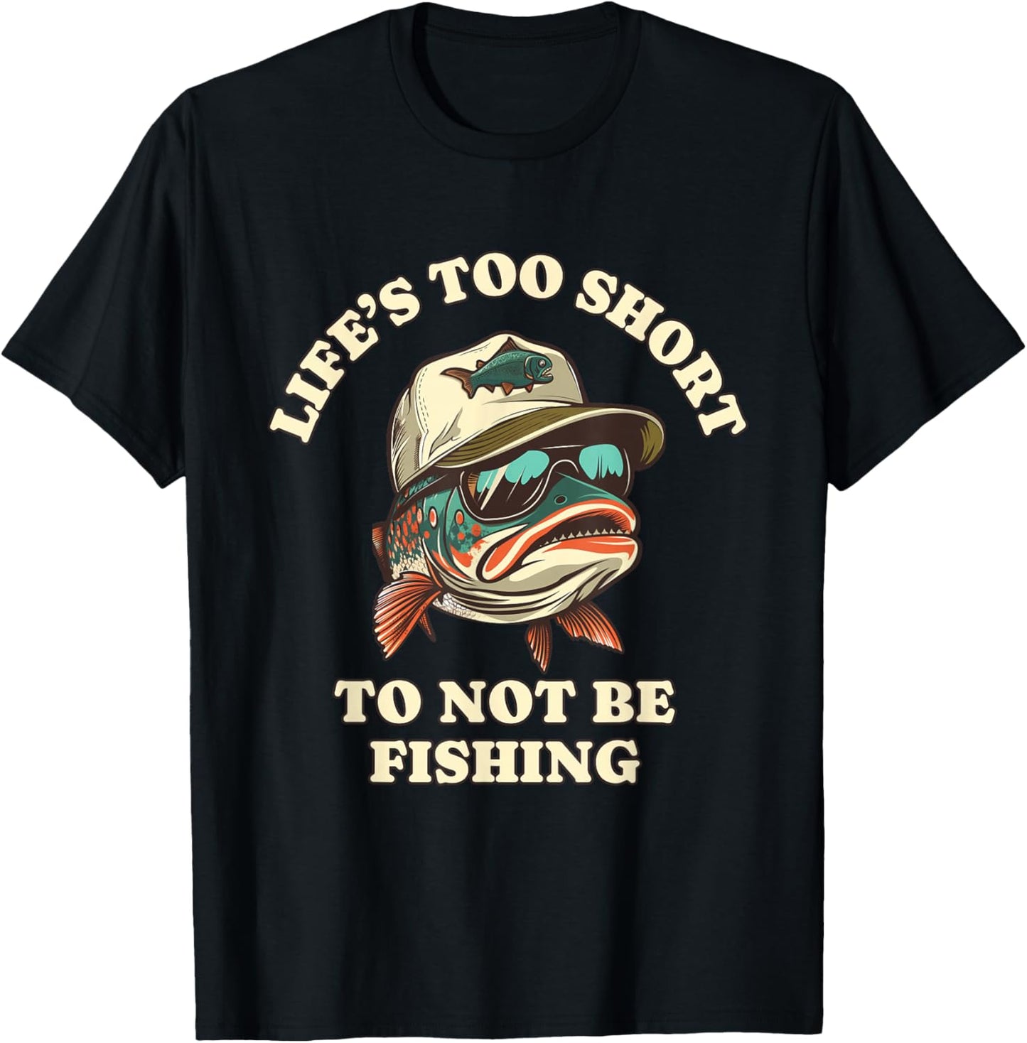 Fishing Fun Chill Trout Fisherman T-Shirt - T-Shirt | Black