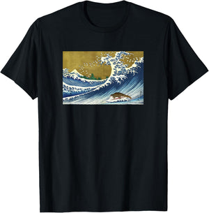 Endangered Surfing Pangolin Lover T-Shirt - T-Shirt | Black