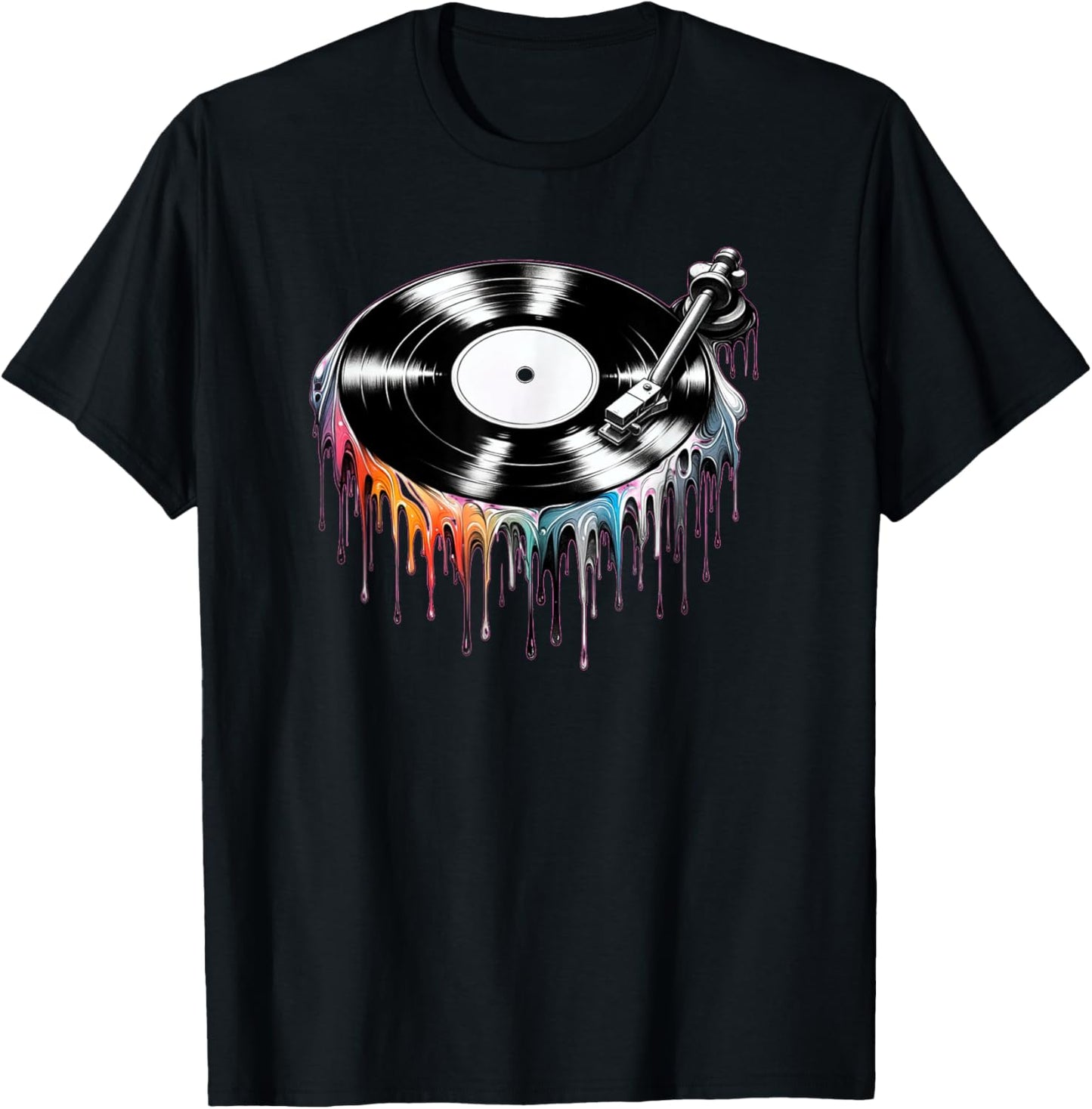 Melting Vinyl Record – Retro Music Lover Gifts T-Shirt - T-Shirt | Black