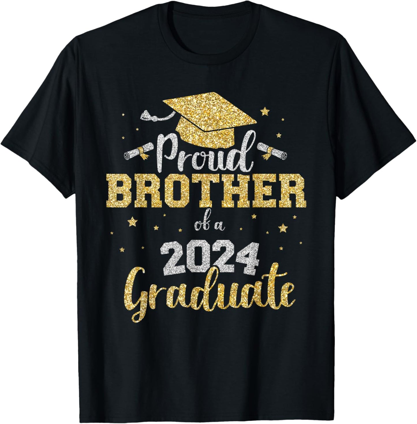 Proud brother of a class of 2024 graduate senior graduation T-Shirt - T-Shirt | Black