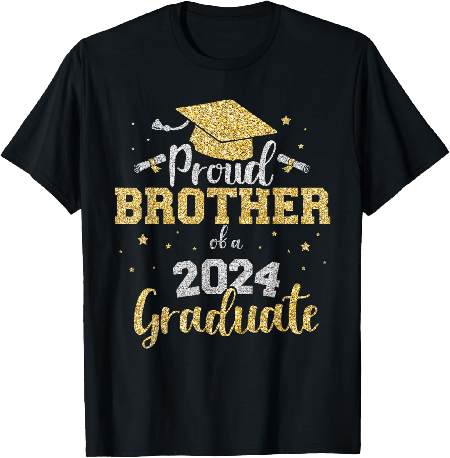 Proud brother of a class of 2024 graduate senior graduation T-Shirt - T-Shirt | Black