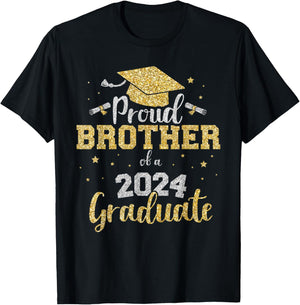 Proud brother of a class of 2024 graduate senior graduation T-Shirt - T-Shirt | Black
