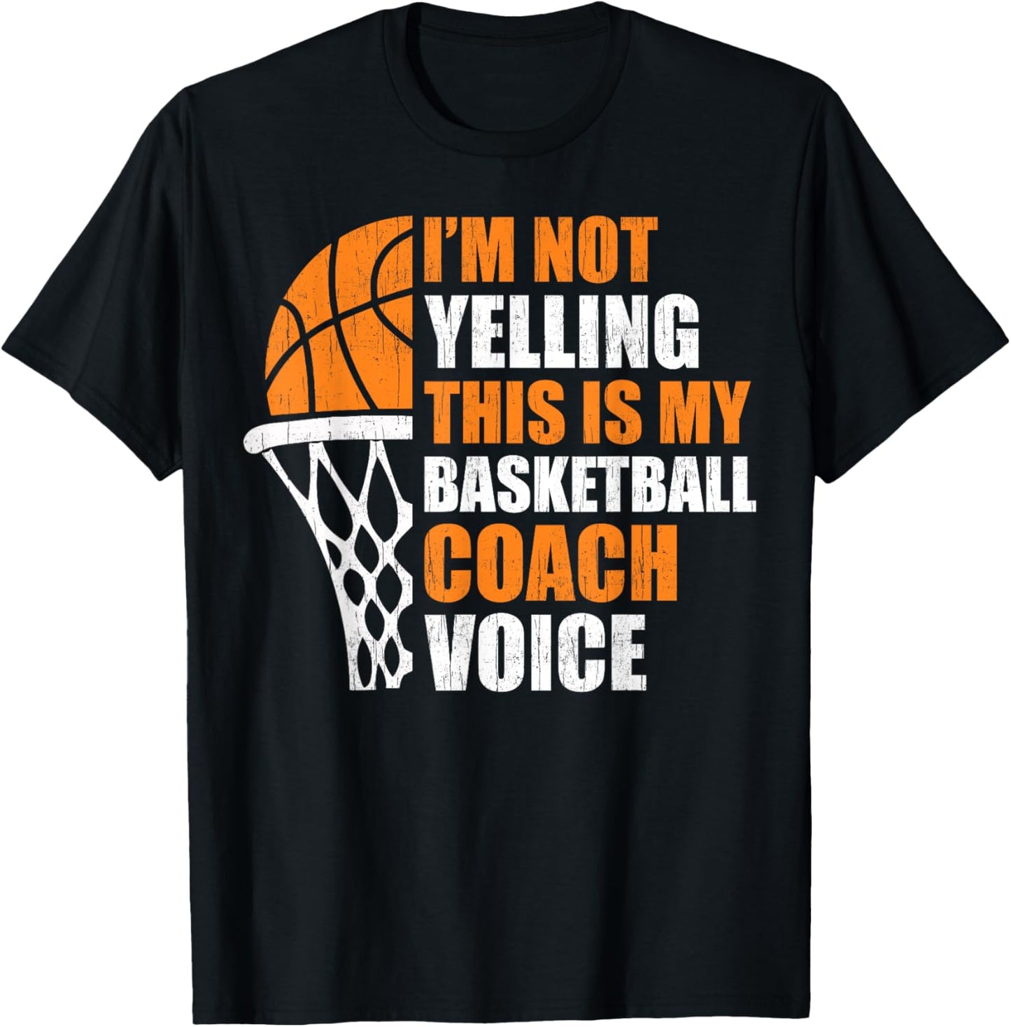 Funny Basketball Not Yelling This Is My Basketball Coach Dad T-Shirt - T-Shirt | Black