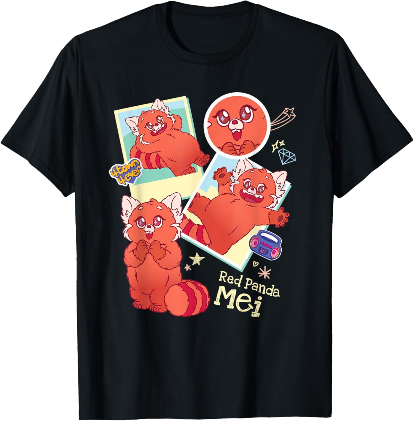 Disney and Pixar’s Turning Red Panda Mei Cute 4 Town 4Ever T-Shirt - T-Shirt | Black