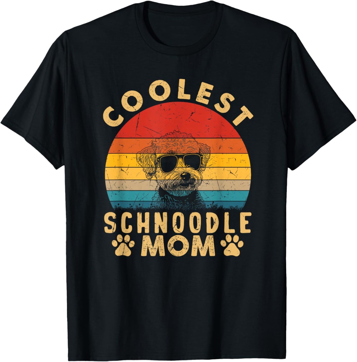 Coolest Schnoodle Dog Mom Women Gifts Vintage Mothers Day T-Shirt - T-Shirt | Black