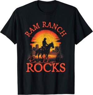 Western Life Rodeo Country Music Ram Ranch Really Rocks T-Shirt - T-Shirt | Black