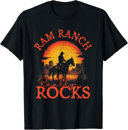 Western Life Rodeo Country Music Ram Ranch Really Rocks T-Shirt - T-Shirt | Black
