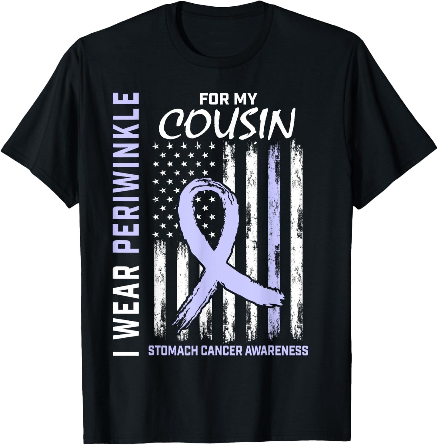 Periwinkle For My Cousin Stomach Cancer Awareness Shirt T-Shirt - T-Shirt | Black