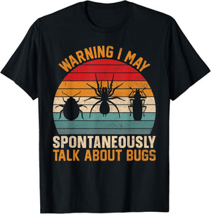 Warning I May Spontaneously Talk About Bugs Insect Collector T-Shirt - T-Shirt | Black