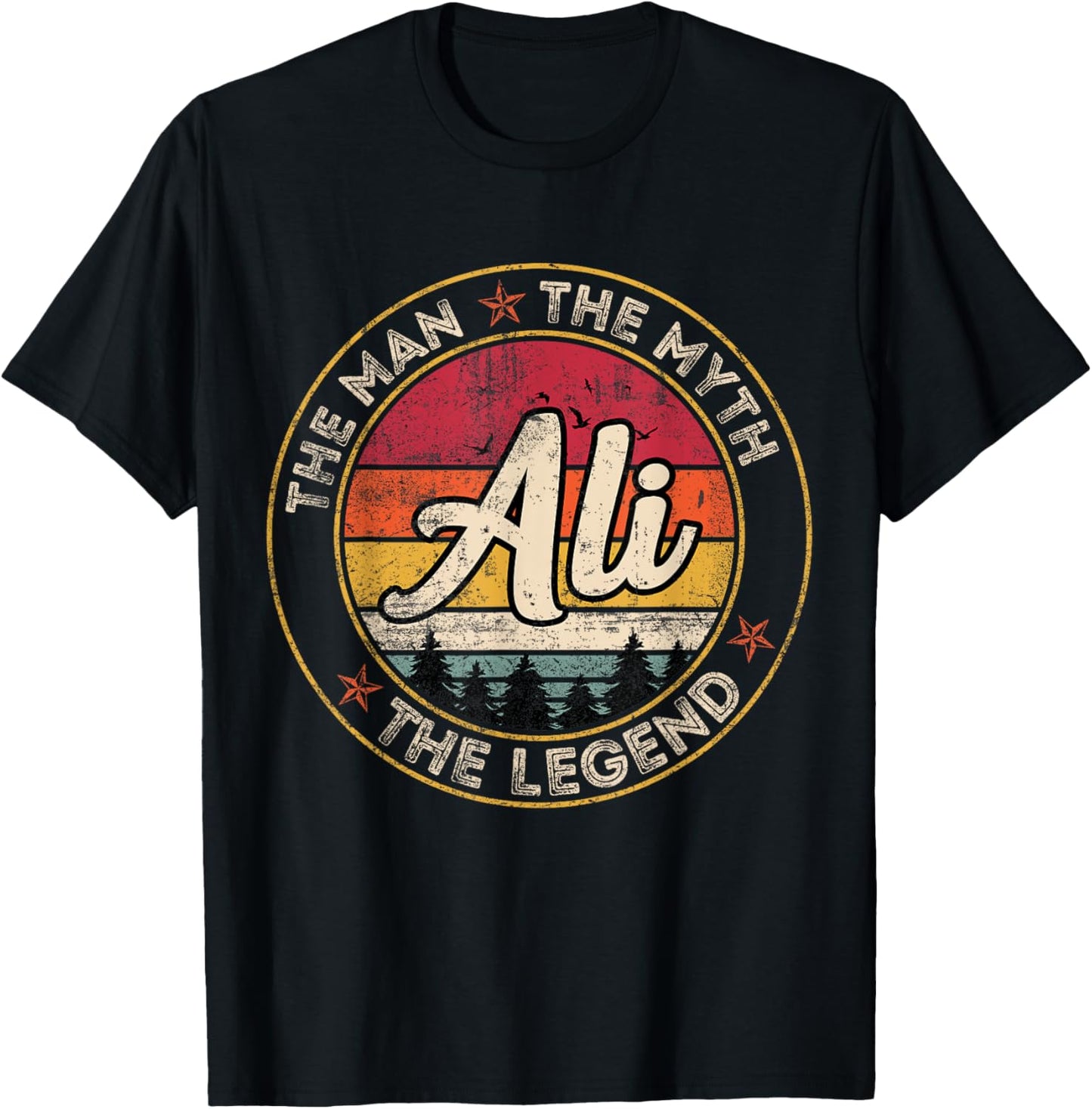 Ali The Man The Myth The Legend Personalized Name T-Shirt - T-Shirt | Black
