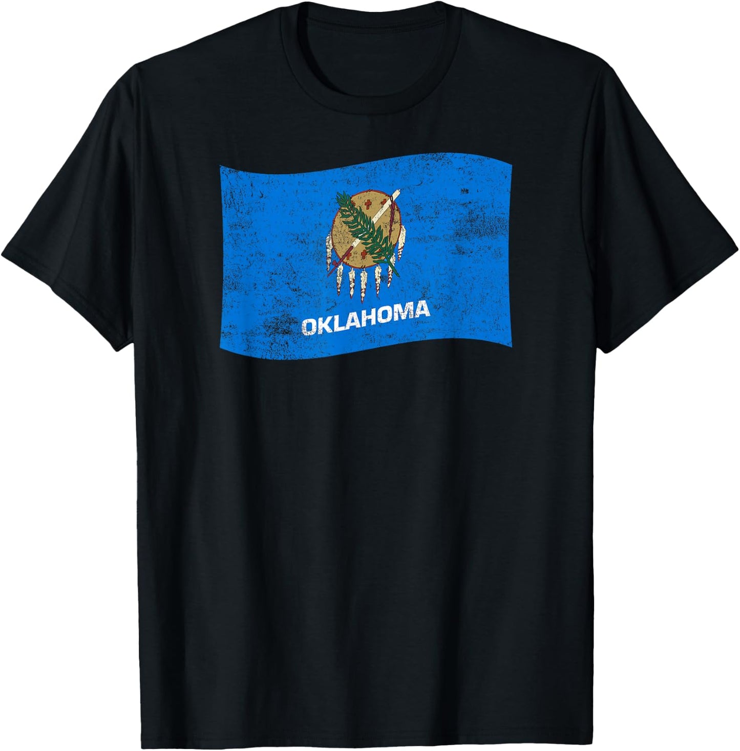 Oklahoma Waving State Flag – OK Oklahoman T-Shirt - T-Shirt | Black