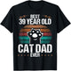 39 Year Old Cat Fathers Day Vintage 39 Birthday Cat Dad Women Kids T-Shirt - T-Shirt | Black