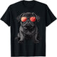 Black Pug Wearing Sunglasses Dog T-Shirt - T-Shirt | Black