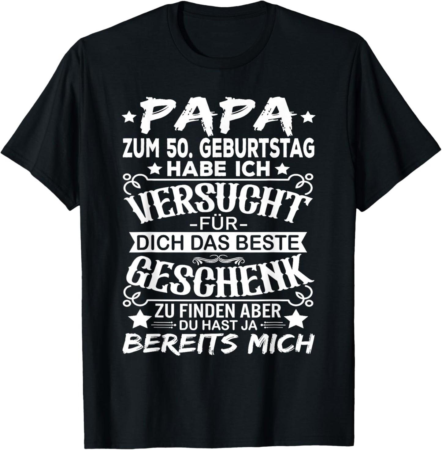 50 Geburtstag Papa 50er Mann 50 Jahre Vater Männer T-Shirt - T-Shirt | Black
