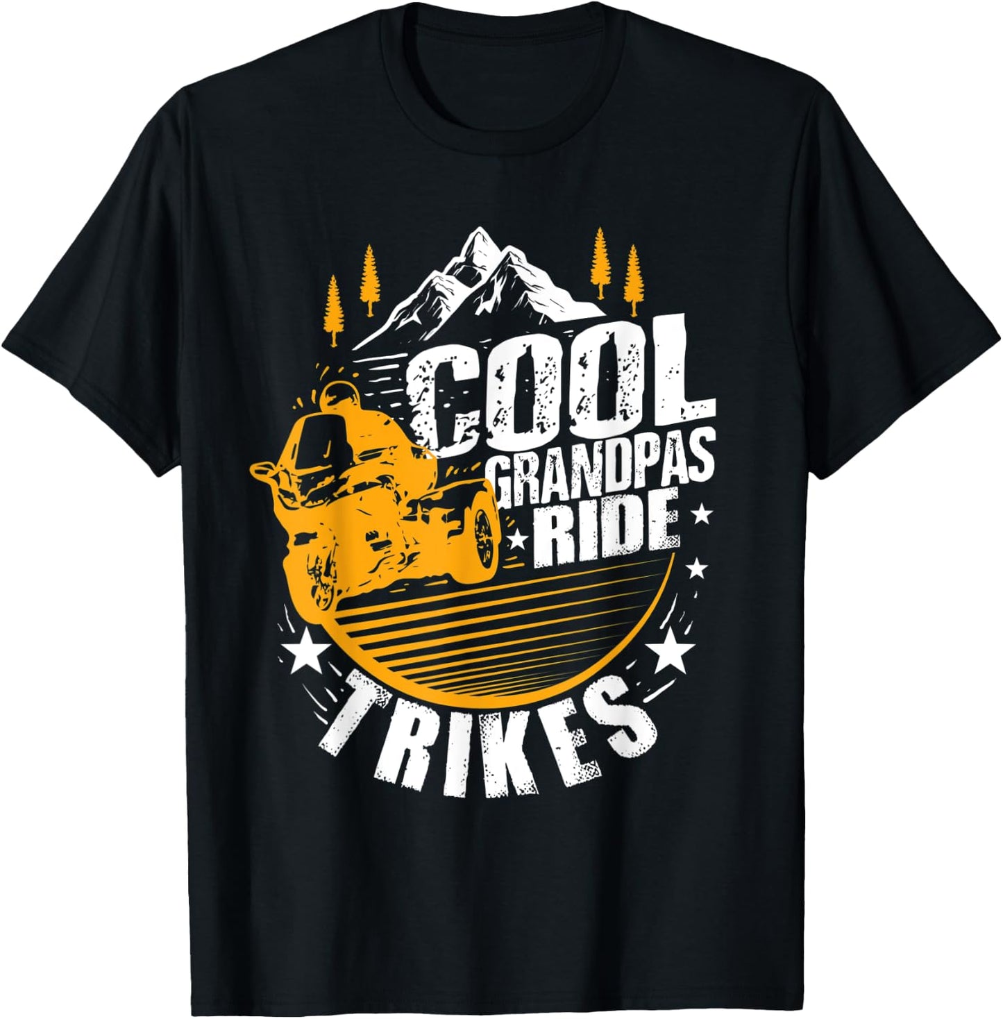 Funny Trike Rider Gift Cool Grandpas Ride Trikes T-Shirt - T-Shirt | Black