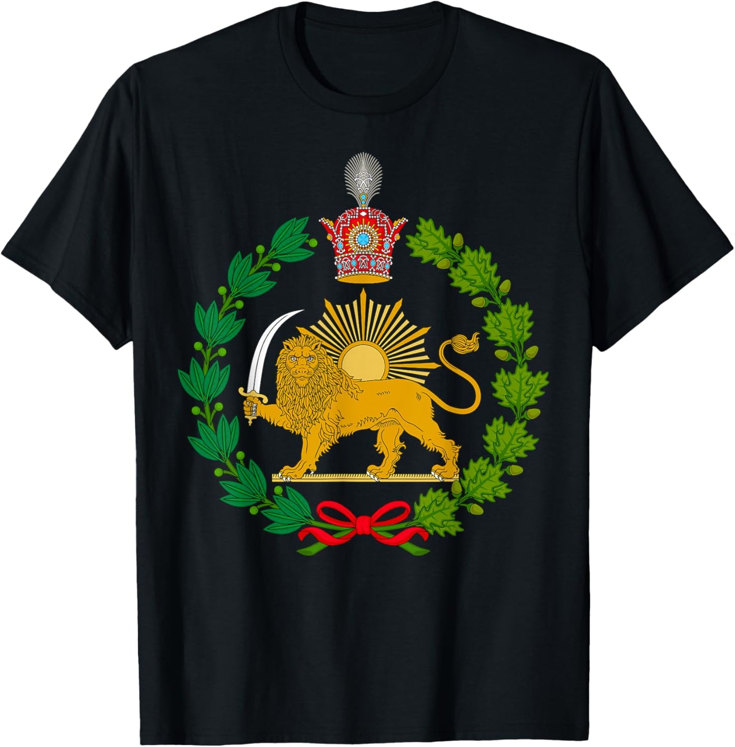 Imperial Emblem of the Pahlavi Dynasty Lion and Sun T-Shirt - T-Shirt | Black