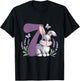 Kinder Süßer Hase mit Blumen 7. Geburtstag Mädchen Geburtstags T-Shirt - T-Shirt | Black