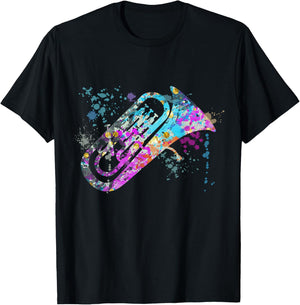 Abstract Euphoniums Instruments Silhouette Euphoniums T-Shirt - T-Shirt | Black