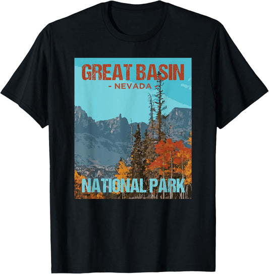 Great Basin National Park Nevada Poster Design T-Shirt - T-Shirt | Black
