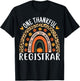 One Thankful Registrar Thanksgiving Rainbow Leopard Registra T-Shirt - T-Shirt | Black