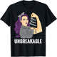 Brain Tumor Awareness Warrior Unbreakable Survivor Shirt T-Shirt - T-Shirt | Black