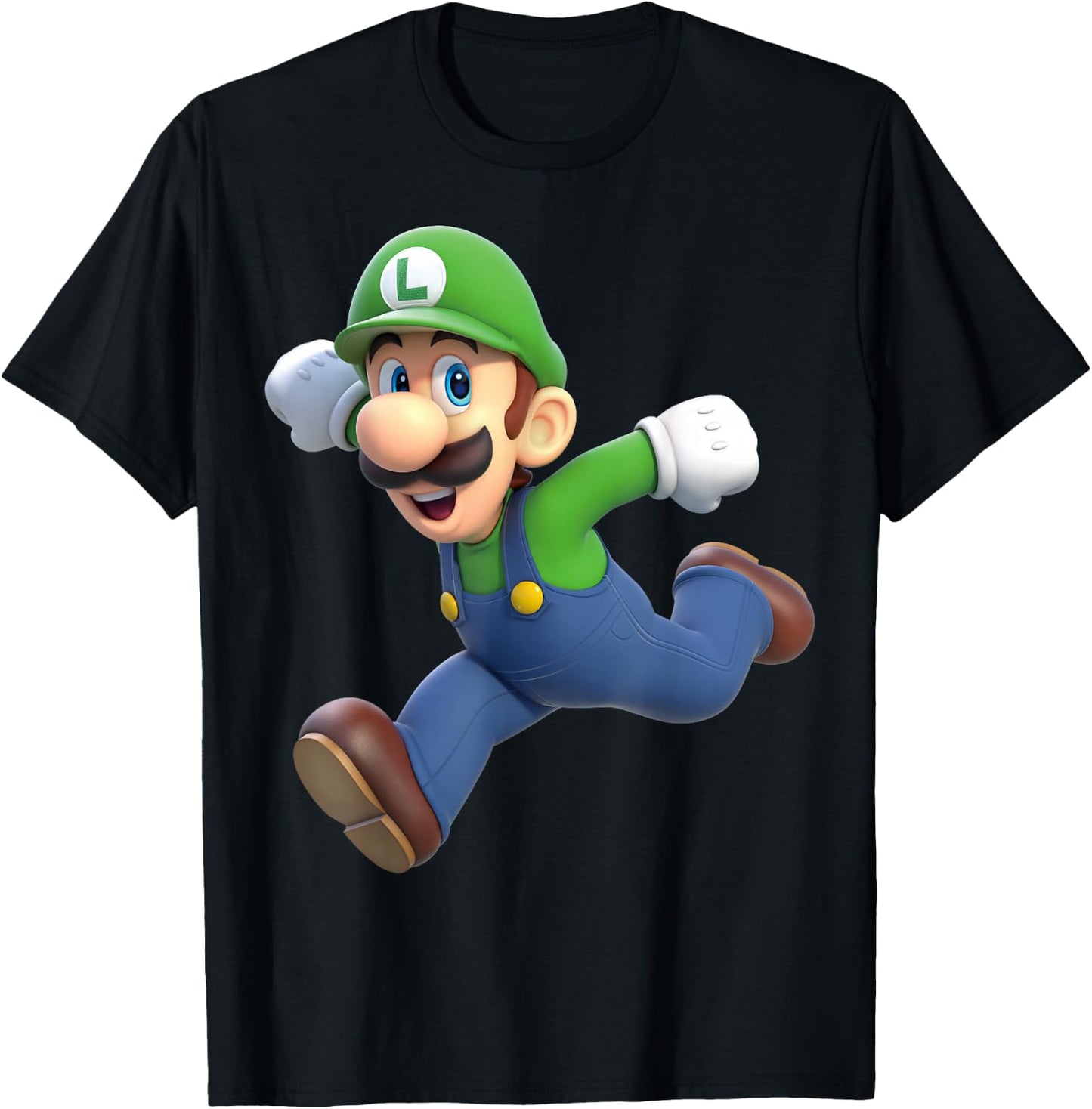 Super Mario Luigi 3D Poster T-Shirt - T-Shirt | Black