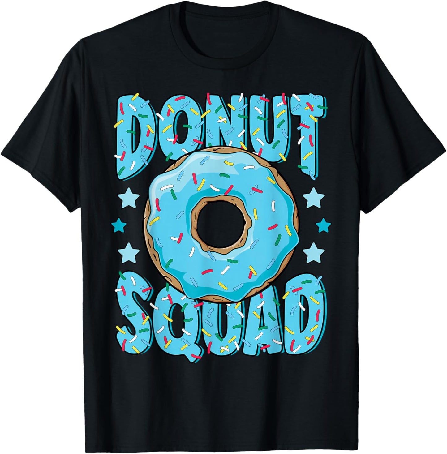 Blue Donut Squad Sprinkles Donut Lover Matching Donut Party T-Shirt - T-Shirt | Black