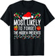 Most Likely To Forget The Hidden Presents Funny Family Xmas T-Shirt - T-Shirt | Black