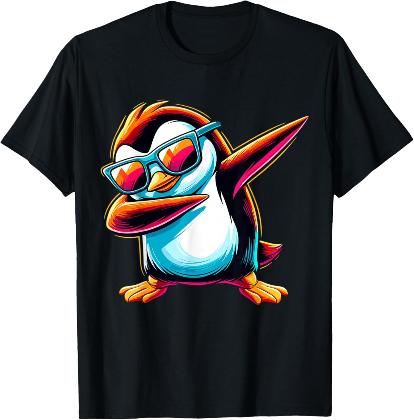 Dabbing Penguin Animal T-Shirt - T-Shirt | Black