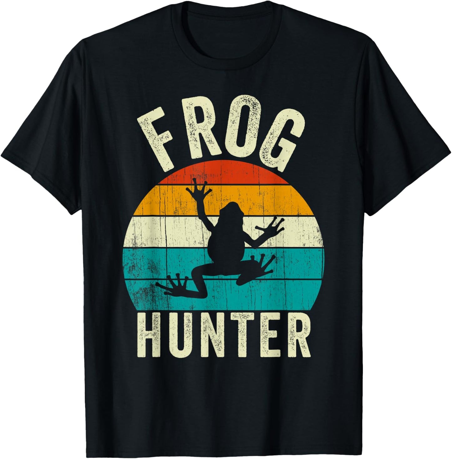 Frog Hunter Funny Vintage Frogs Catcher Kids T-Shirt - T-Shirt | Black