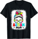 Autism Mom Shirt Women Groovy Messy Bun Autism Awareness T-Shirt - T-Shirt | Black