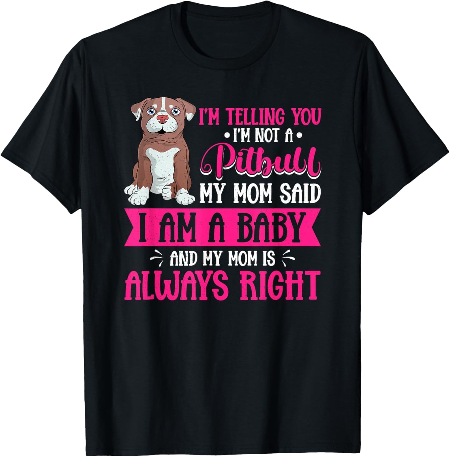 Pitbull Mom Dog Mom Gifts Kawaii Pitbull Lover , Black, Small T-Shirt - T-Shirt | Black