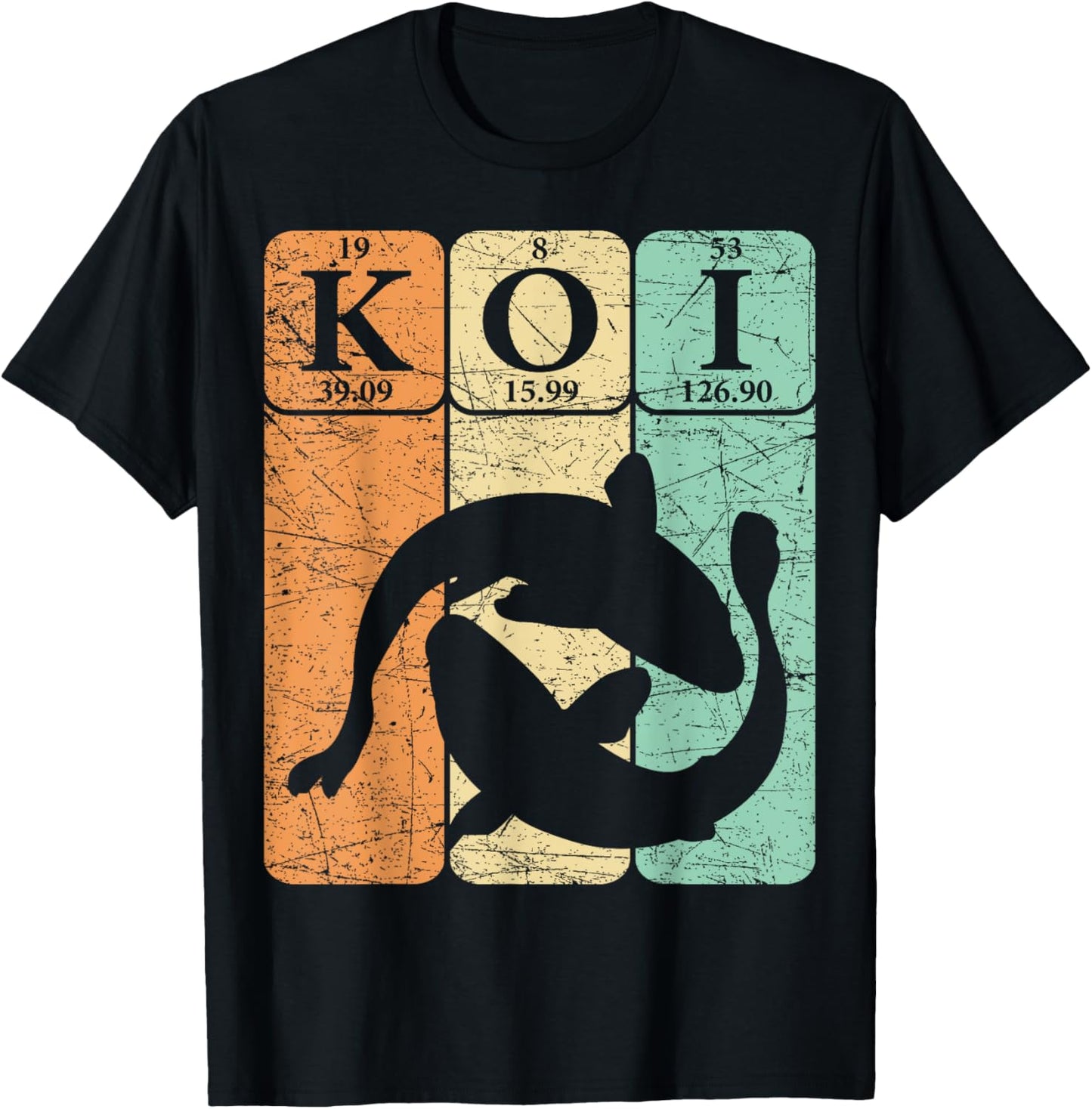 Koi Periodic Table Elements Japanese Koi Carp Fish T-Shirt - T-Shirt | Black