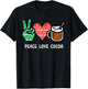 Christmas Peace Love Cocoa Funny Xmas Holiday Men Women Kids T-Shirt - T-Shirt | Black