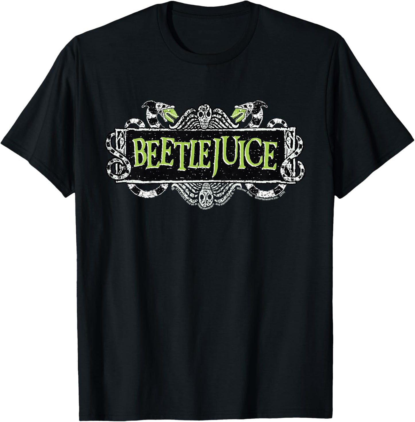 Kids Beetlejuice Snake Large Movie Logo T-Shirt - T-Shirt | Black