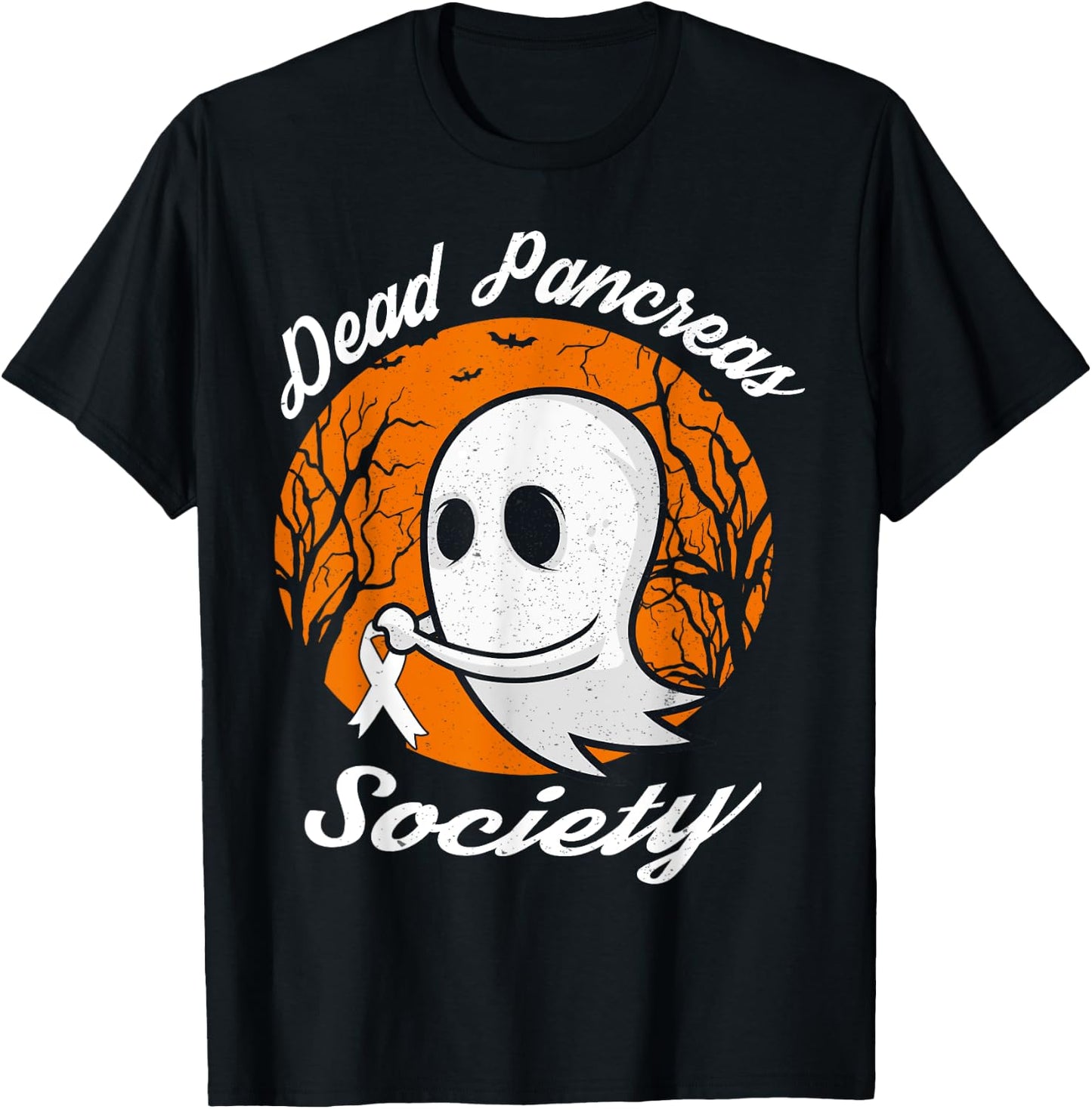 Diabetes Awareness Dead Pancreas Society Halloween Ghost T-Shirt - T-Shirt | Black