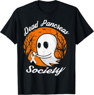 Diabetes Awareness Dead Pancreas Society Halloween Ghost T-Shirt - T-Shirt | Black