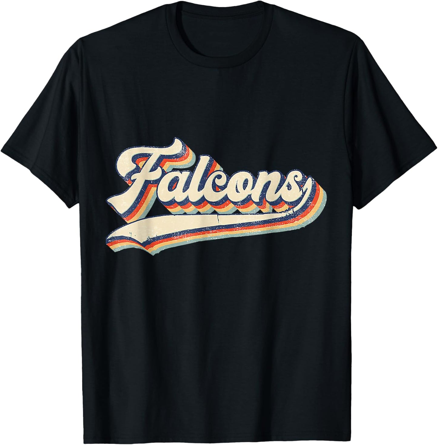 Falcons Sports Name Vintage Retro Women Boy Girl T-Shirt - T-Shirt | Black