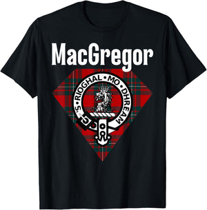 MacGregor Clan Scottish Name Coat Of Arms Tartan T-Shirt - T-Shirt | Black