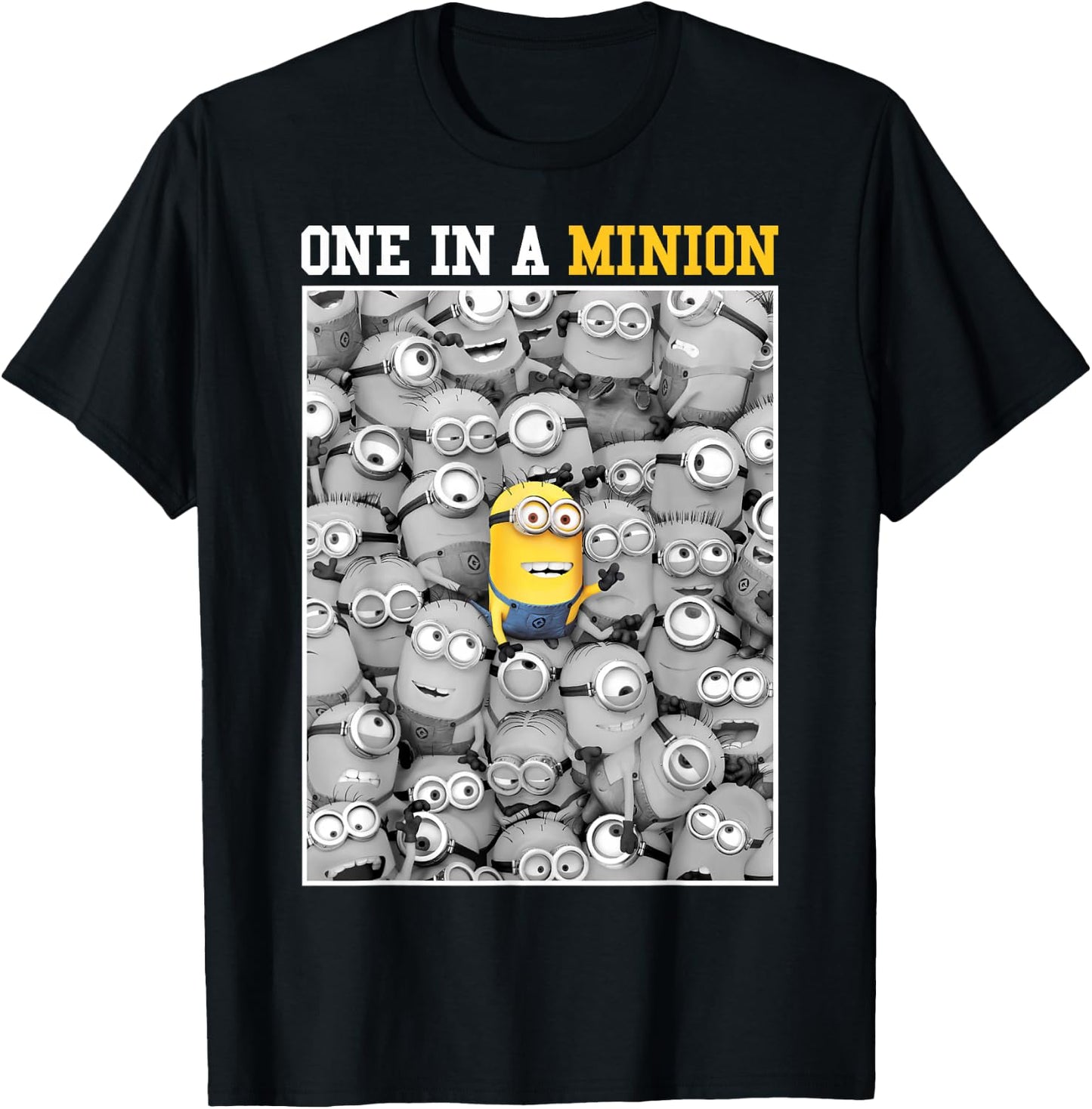 Despicable Me Minions One in A Minion Color Pop Portrait Small T-Shirt - T-Shirt | Black