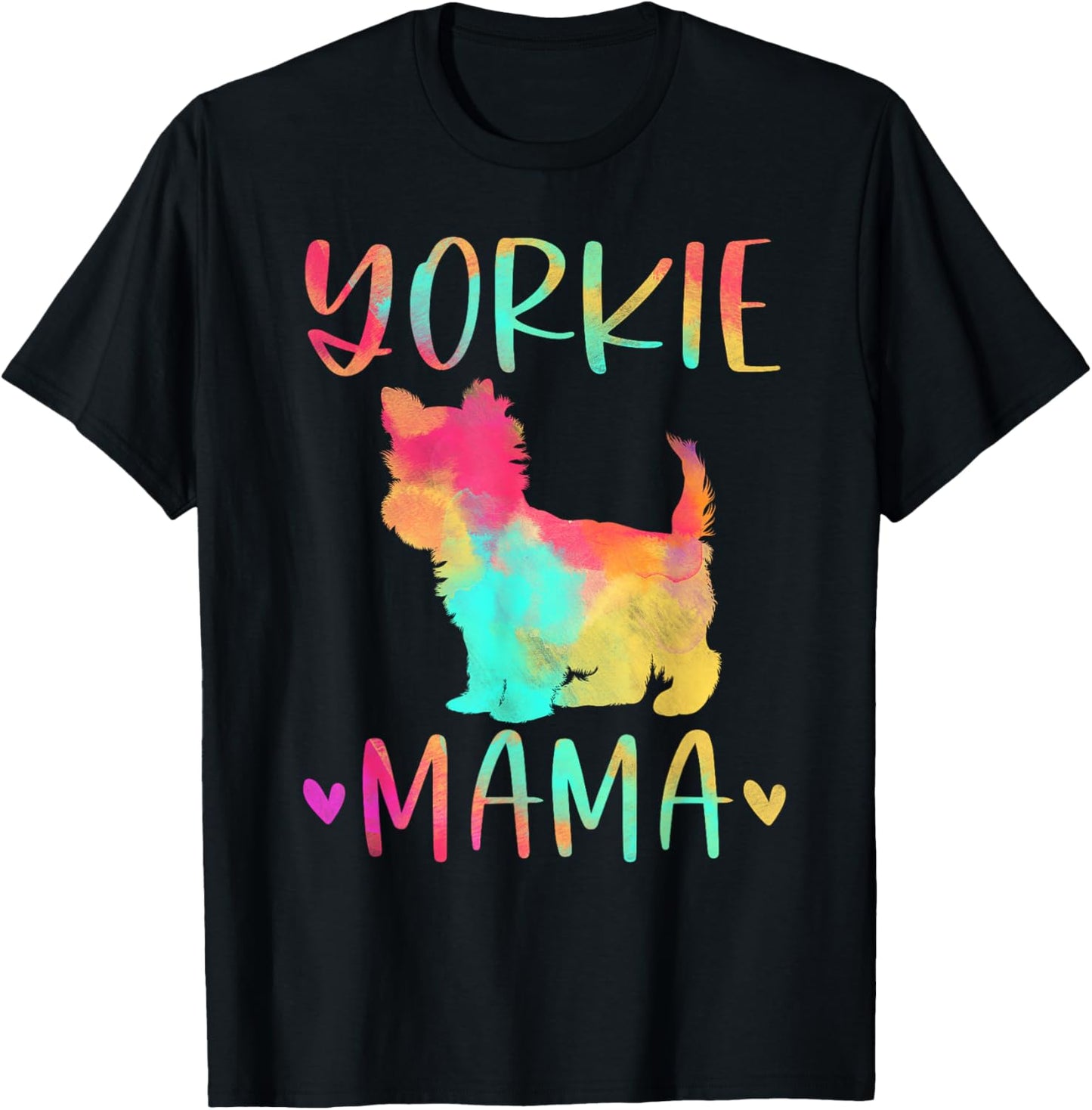 Yorkie Mama Colorful Yorkshire Terrier Gifts Dog Mom T-Shirt - T-Shirt | Black