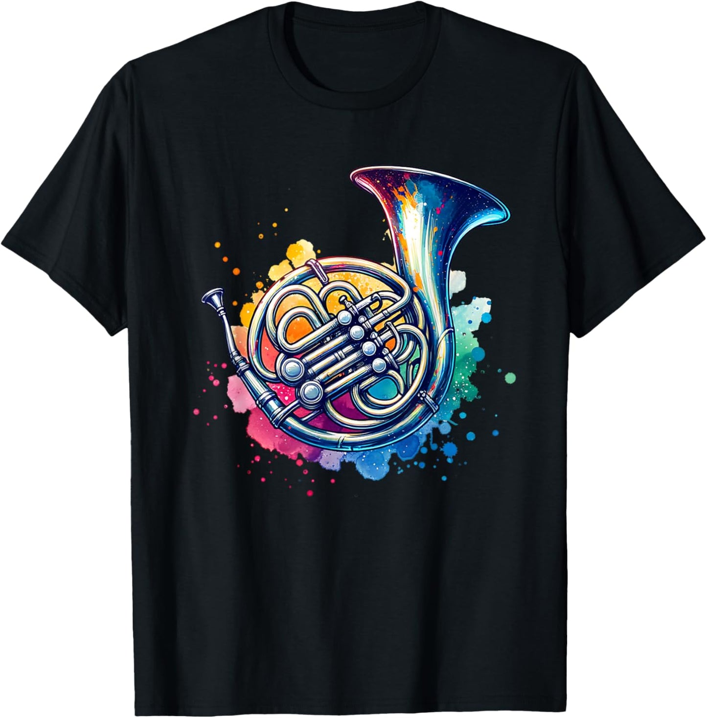 Buntes Waldhorn T-Shirt - T-Shirt | Black