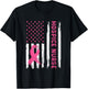 Hospice Nurse American Flag Nurse Breast Cancer Awareness T-Shirt - T-Shirt | Black
